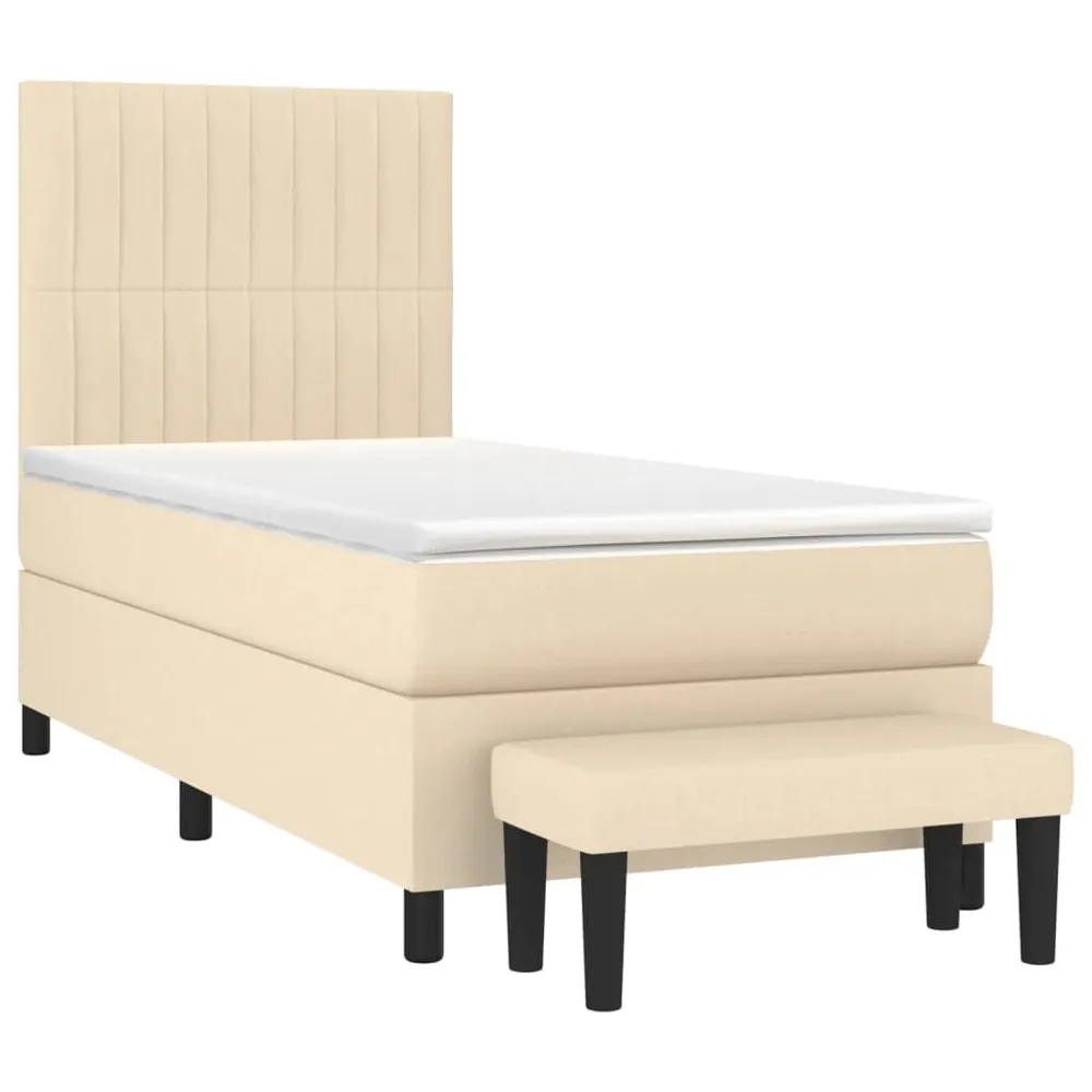 Premium Algodão Egípcio Cama com molasemcolchão 90x190 cm tecido cor creme