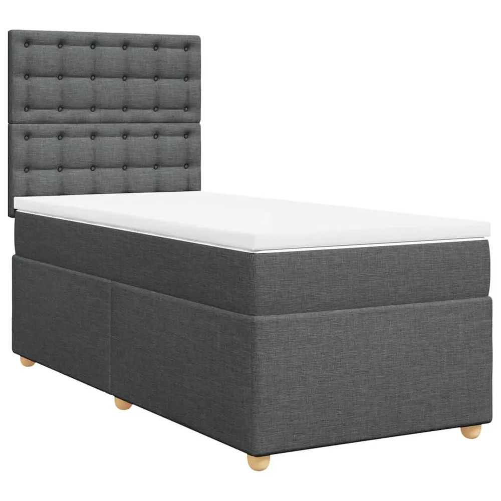 Premium Algodão Egípcio Cama com molasemcolchão 90x200 cm tecido cinzento-escuro
