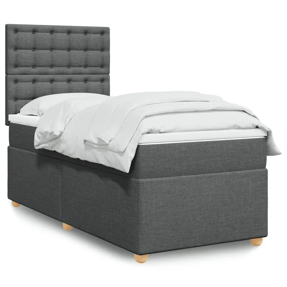Premium Algodão Egípcio Cama com molasemcolchão 90x200 cm tecido cinzento-escuro