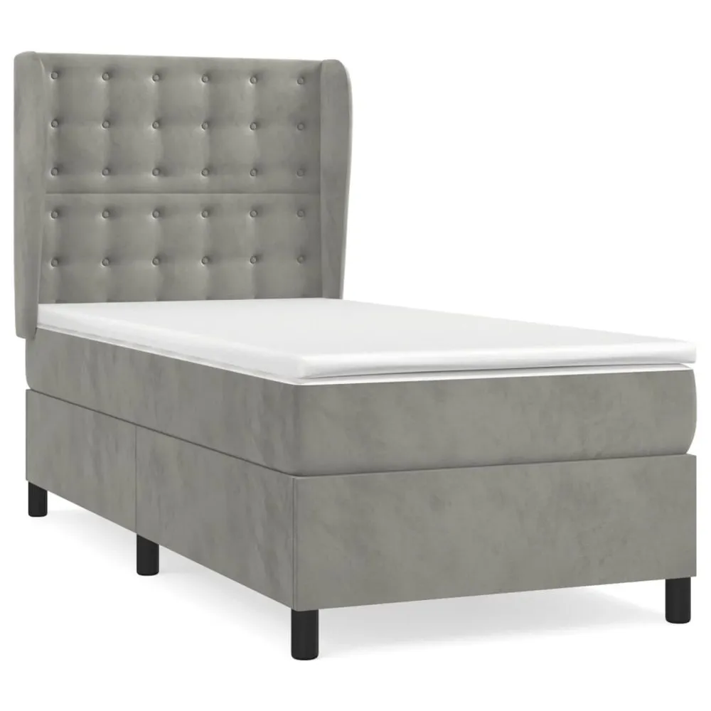 Térmico Regulador Cama com molasemcolchão 100x200 cm veludo cinza-claro