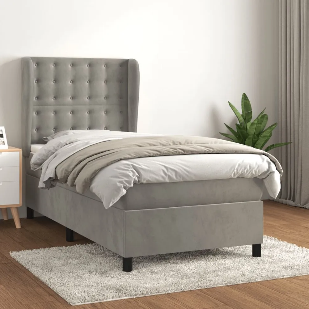 Térmico Regulador Cama com molasemcolchão 100x200 cm veludo cinza-claro