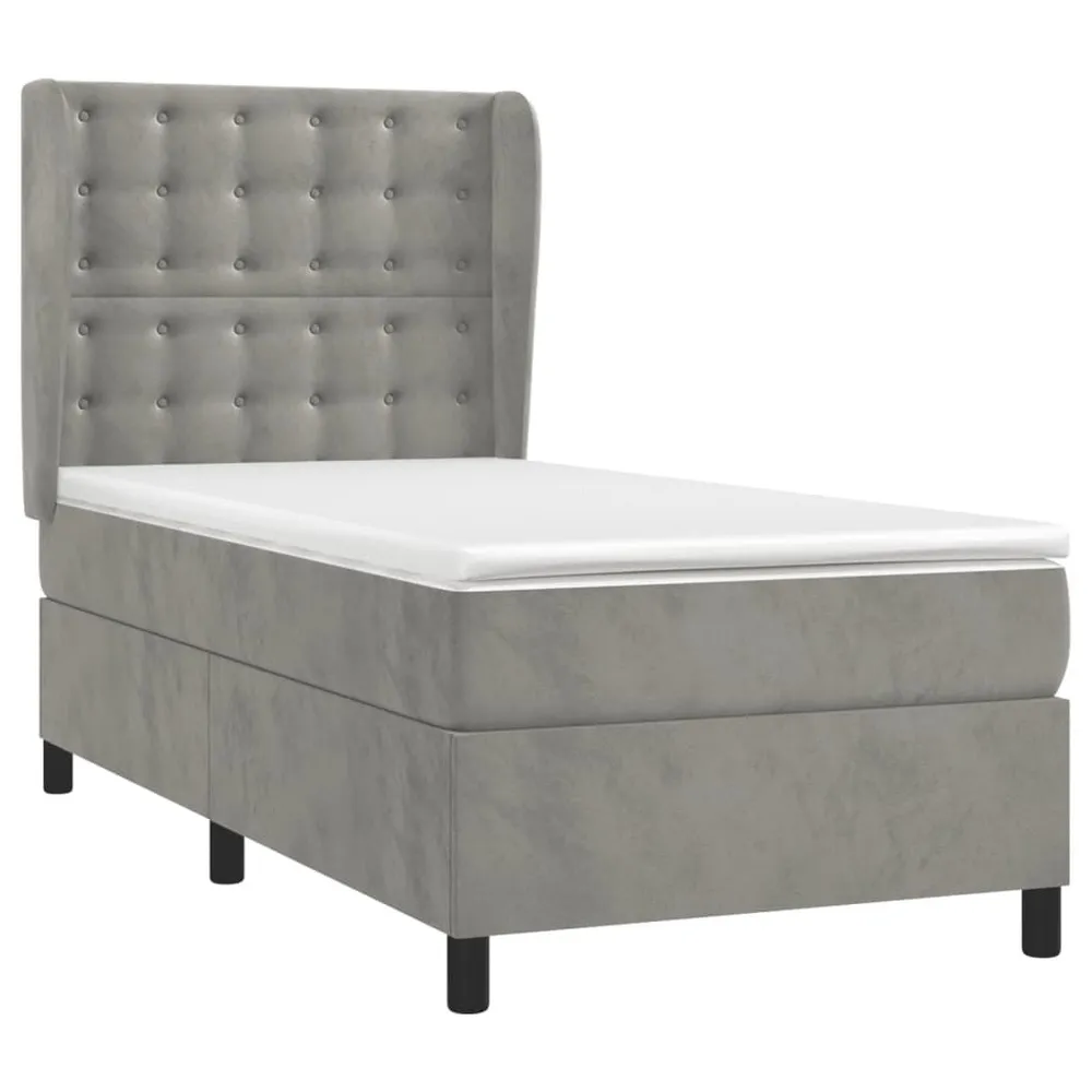 Térmico Regulador Cama com molasemcolchão 100x200 cm veludo cinza-claro