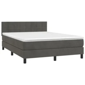 Térmico Regulador Cama com molasemcolchão 140x200 cm veludo cinzento-escuro