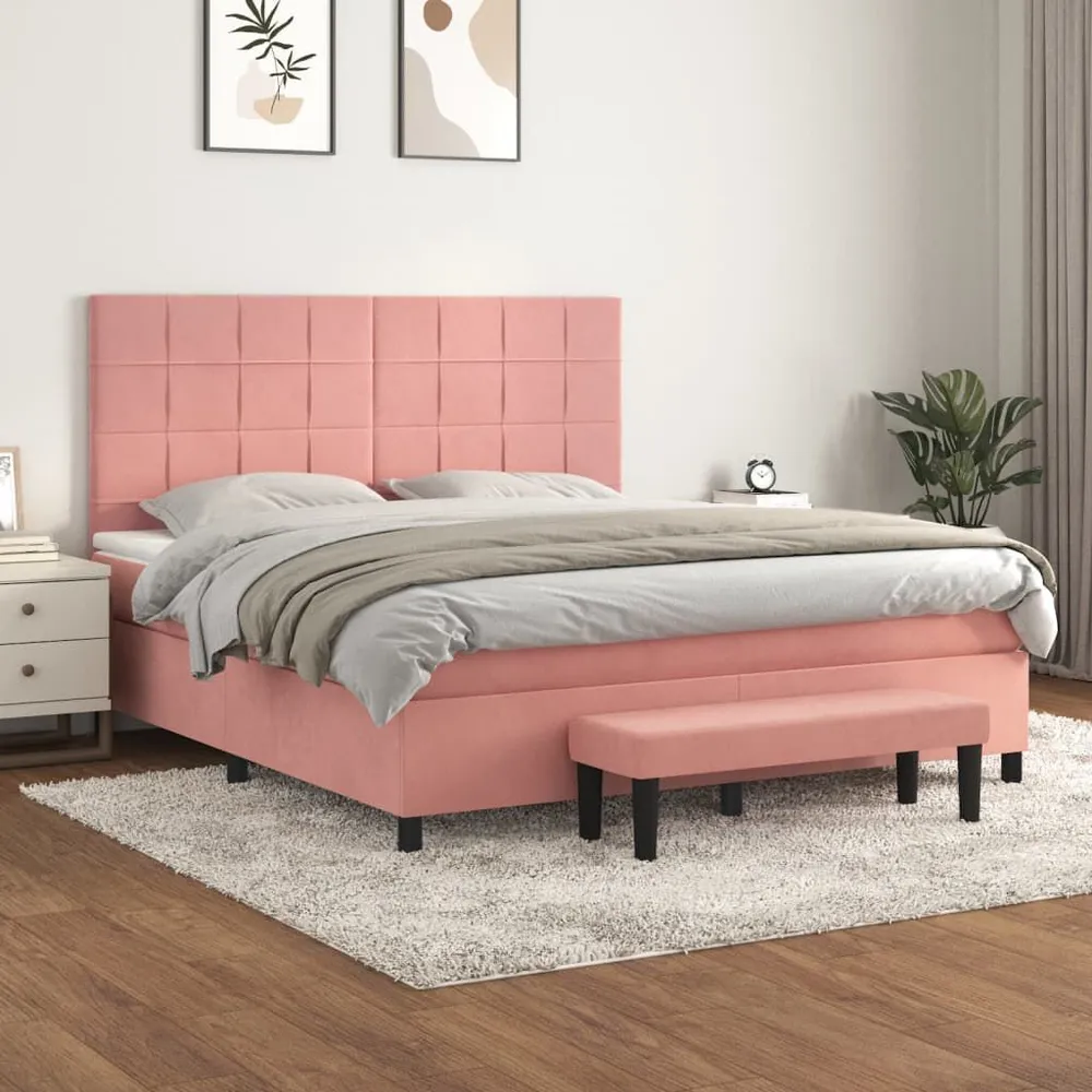 Térmico Regulador Cama com molasemcolchão 160x200 cm veludo rosa