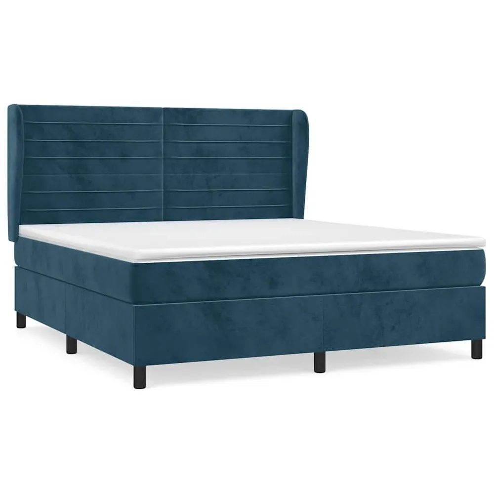 Térmico Regulador Cama com molasemcolchão 180x200 cm veludo azul-escuro