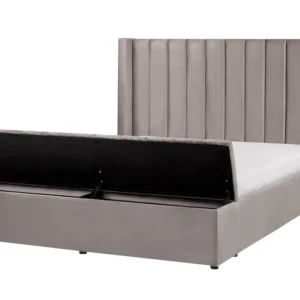 Velvet EU King Size Waterbed Storage Bench Grey NOYERS