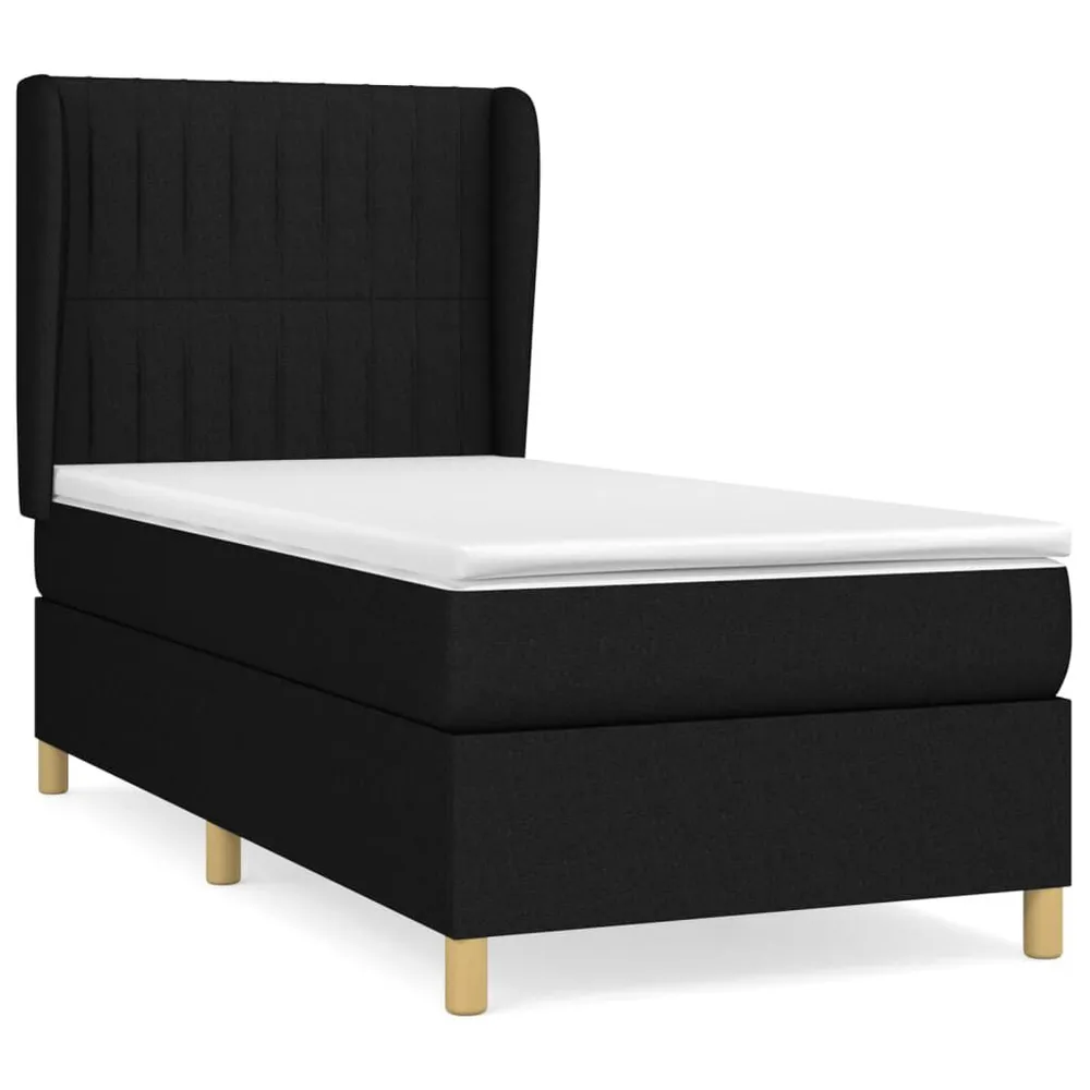 Cama com molasemcolchão 100x200 cm tecido preto com Conforto Extra
