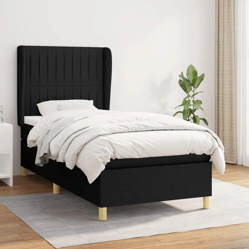 Cama com molasemcolchão 100x200 cm tecido preto com Conforto Extra