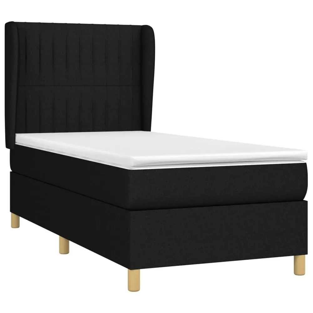 Cama com molasemcolchão 100x200 cm tecido preto com Conforto Extra