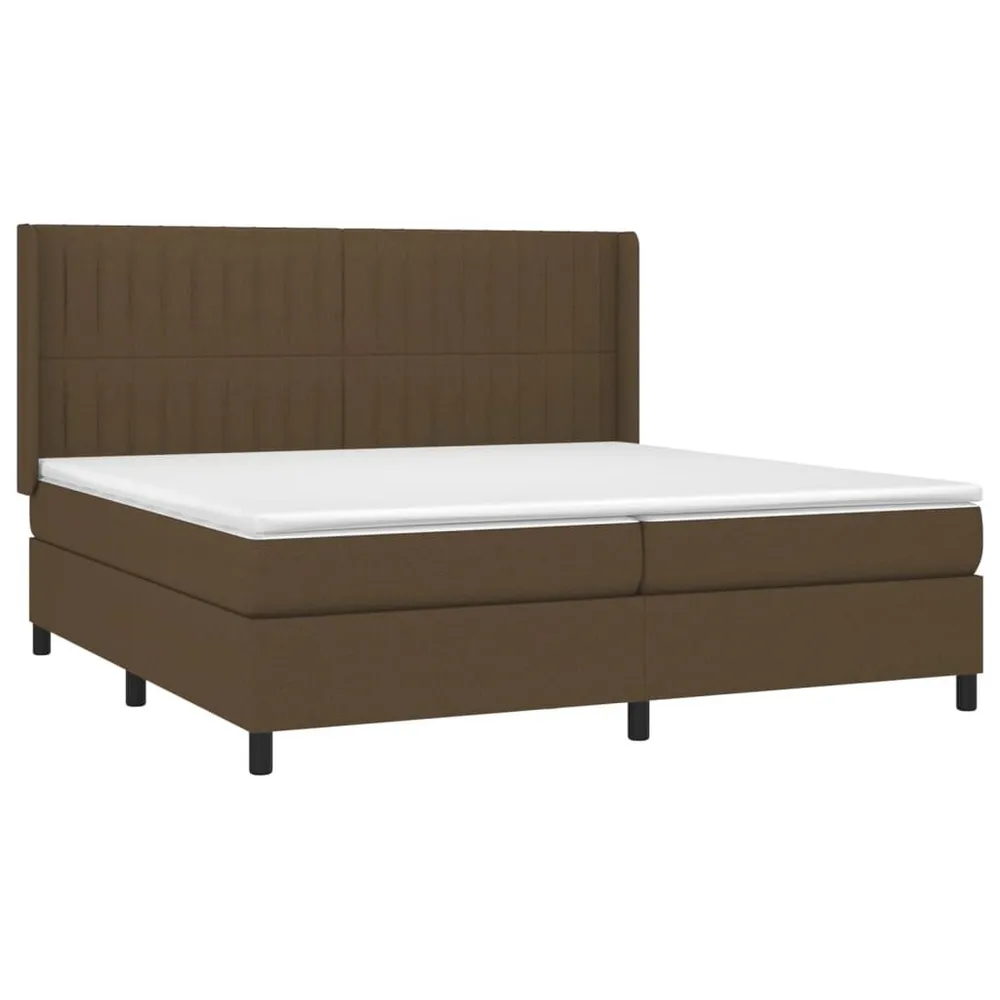 Cama com molasemcolchão 200x200 cm tecido castanho-escuro para Dias Frios