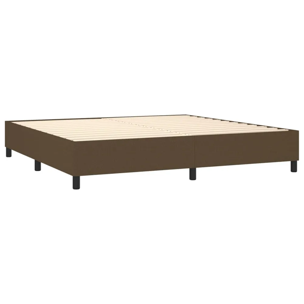 Cama com molasemcolchão 200x200 cm tecido castanho-escuro para Dias Frios
