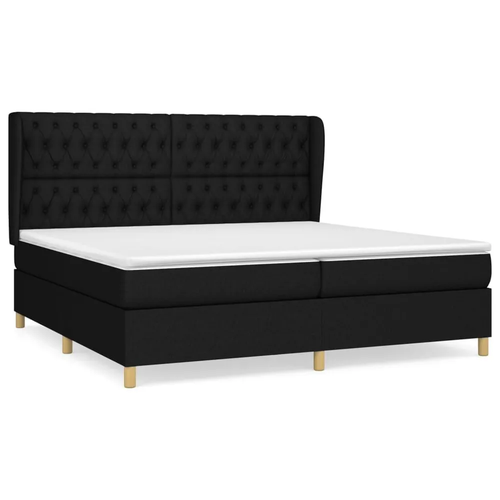 Cama com molasemcolchão 200x200 cm tecido preto com Garantia do Fabricante