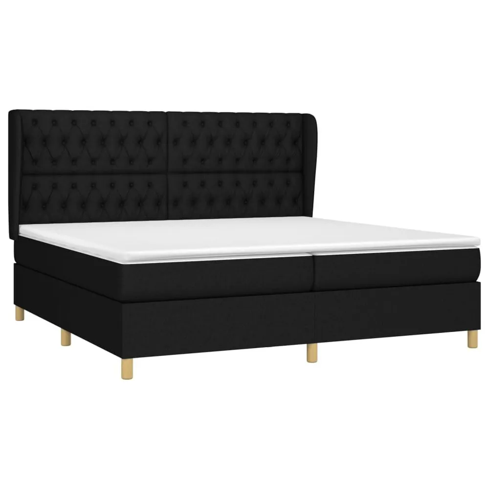 Cama com molasemcolchão 200x200 cm tecido preto com Garantia do Fabricante