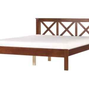 Wooden EU King Size Bed Dark TANNAY