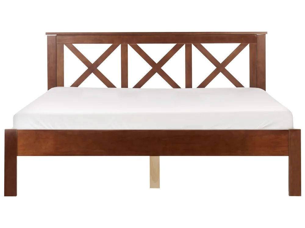 Wooden EU King Size Bed Dark TANNAY