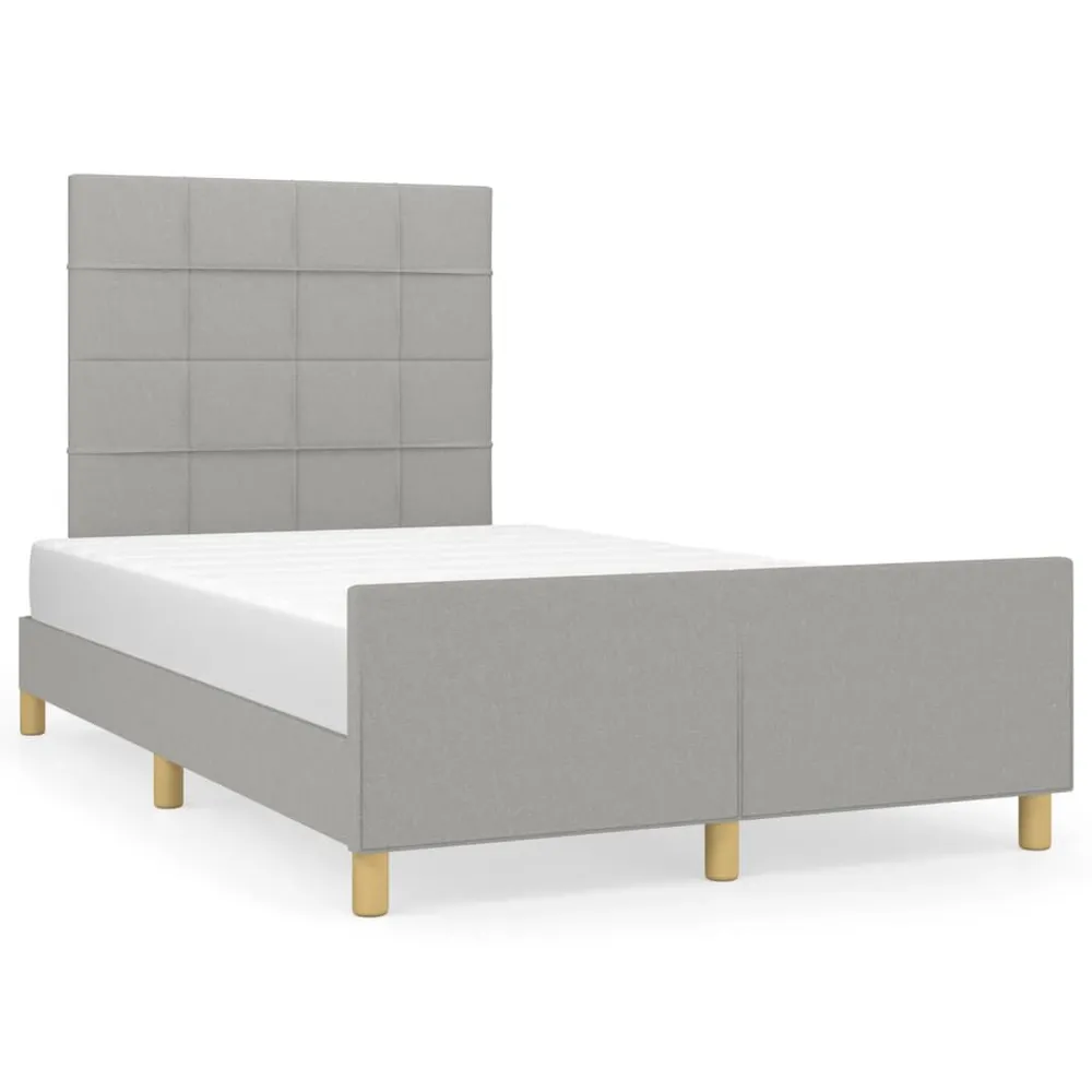 Térmico Regulador Estrutura de cama sem colchão 120x200 cm tecido cinzento-claro