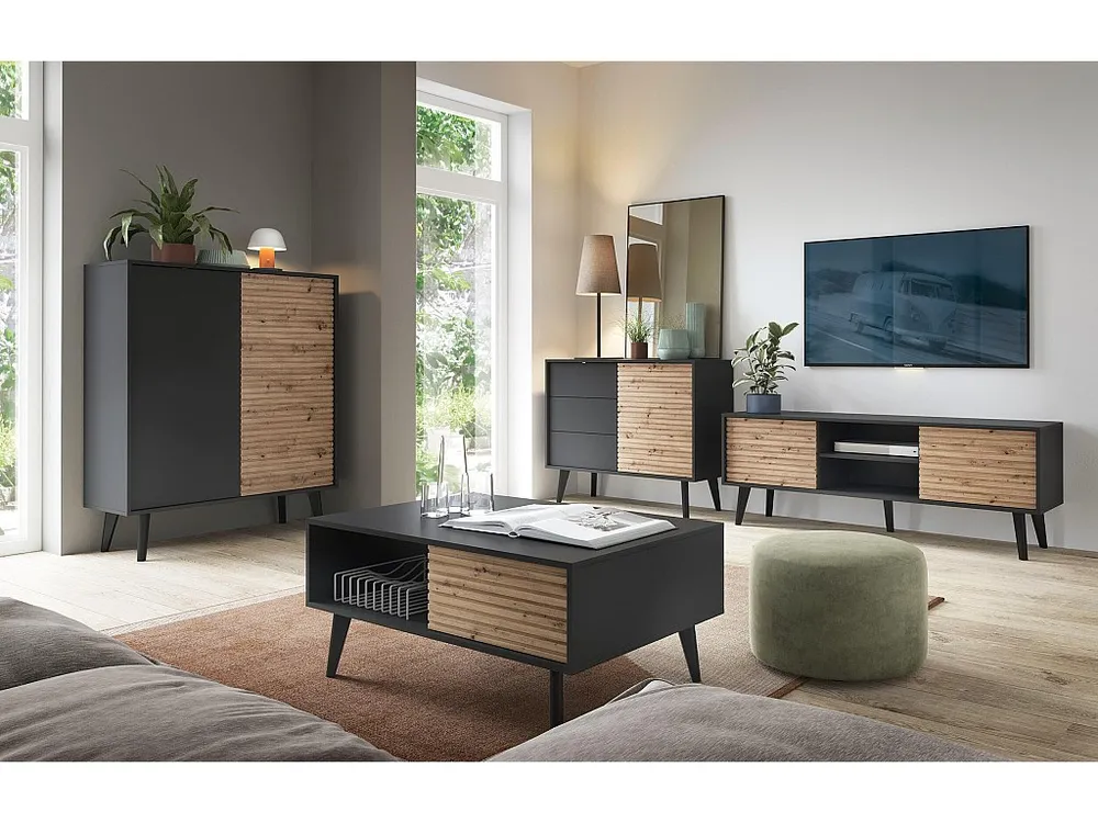 Aparador WILLOW SB104 2D 104x39x125 Preto
