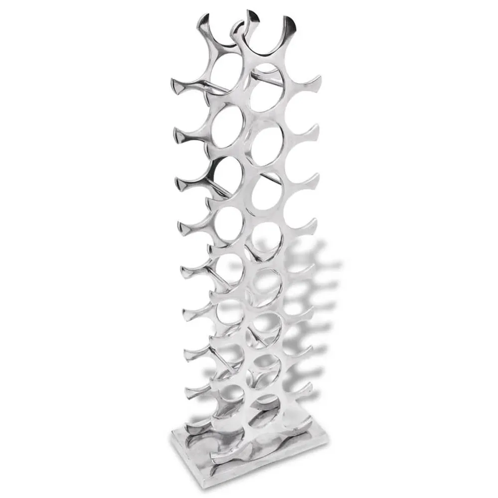 Garrafeira para 27 garrafas de vinho, alumínio prateado