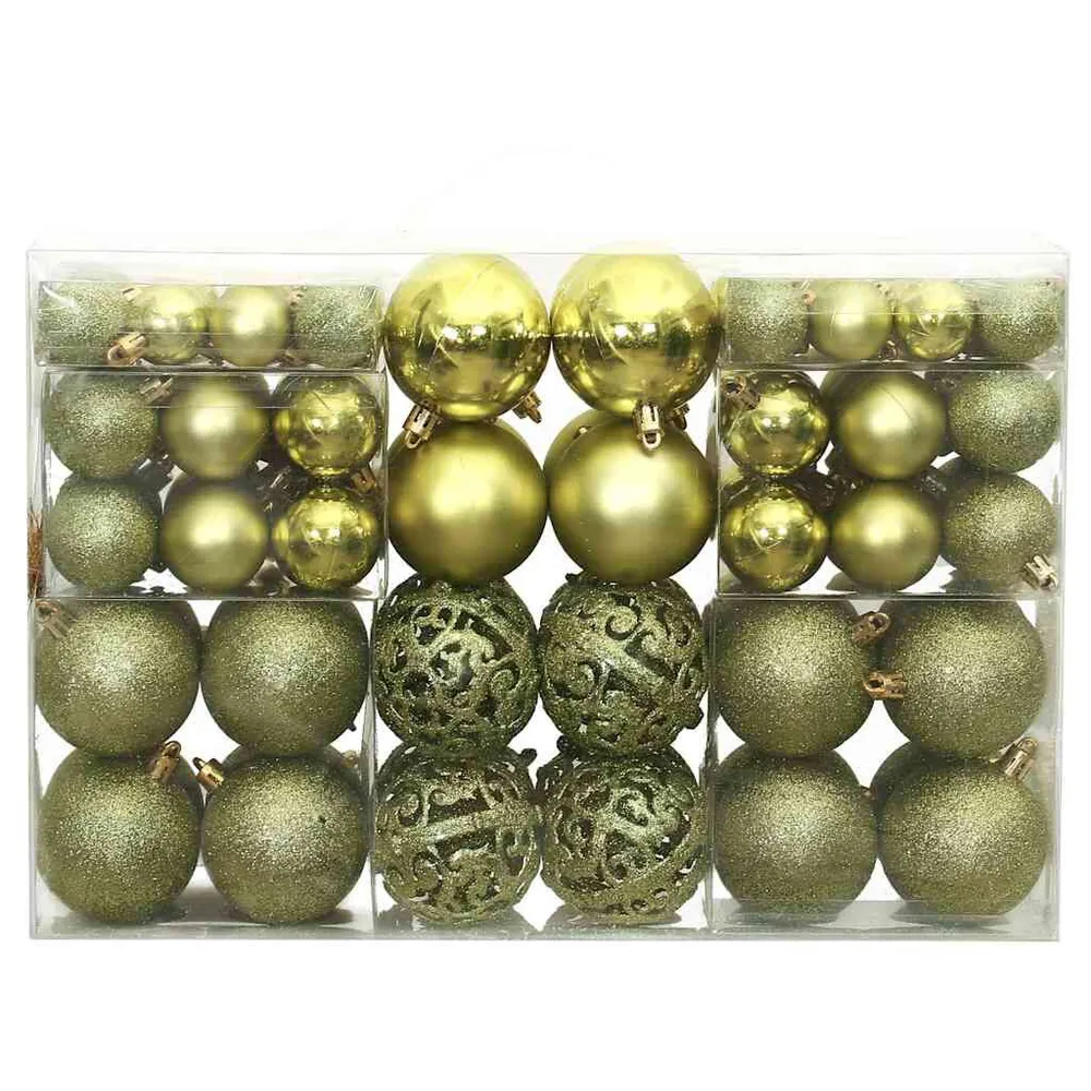 Enfeites de Natal 100 pcs 3 / 4 / 6 cm verde-claro | Embalagem Presente