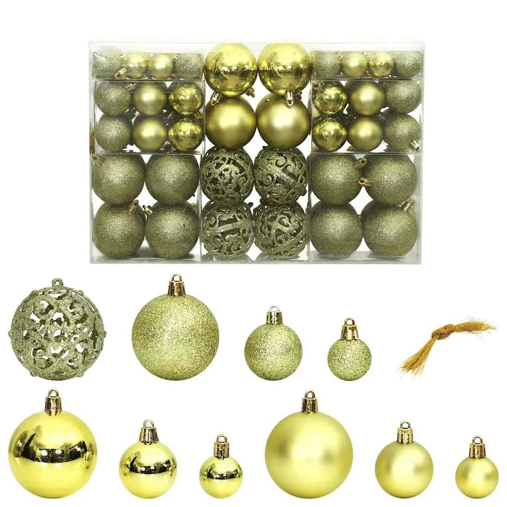 Enfeites de Natal 100 pcs 3 / 4 / 6 cm verde-claro | Embalagem Presente