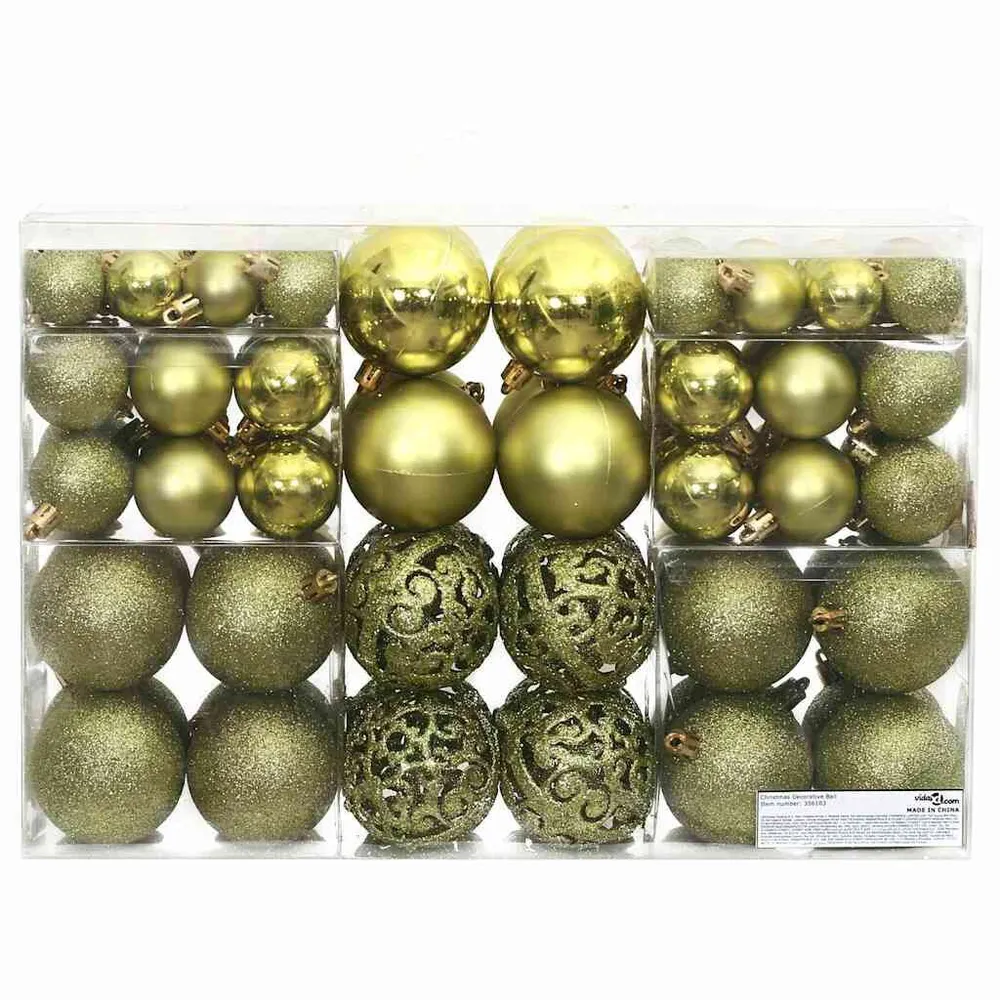 Enfeites de Natal 100 pcs 3 / 4 / 6 cm verde-claro | Embalagem Presente