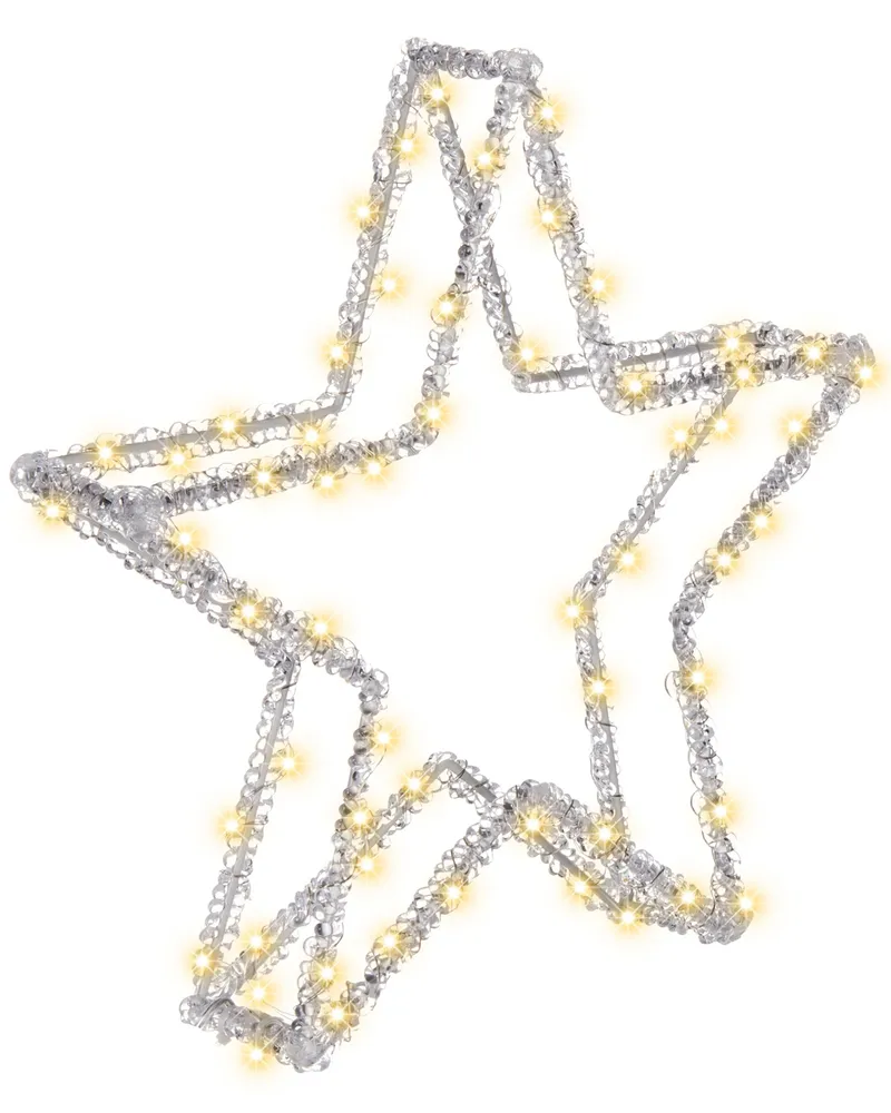 Enfeite de Vidro Soprado Decoração LED estrela branco 31 cm SIMO