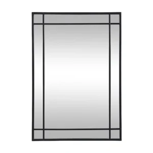 Espelho estilo janela industrial em metal - L.60 x .86,5 cm - Preto - HISAE OZAIA