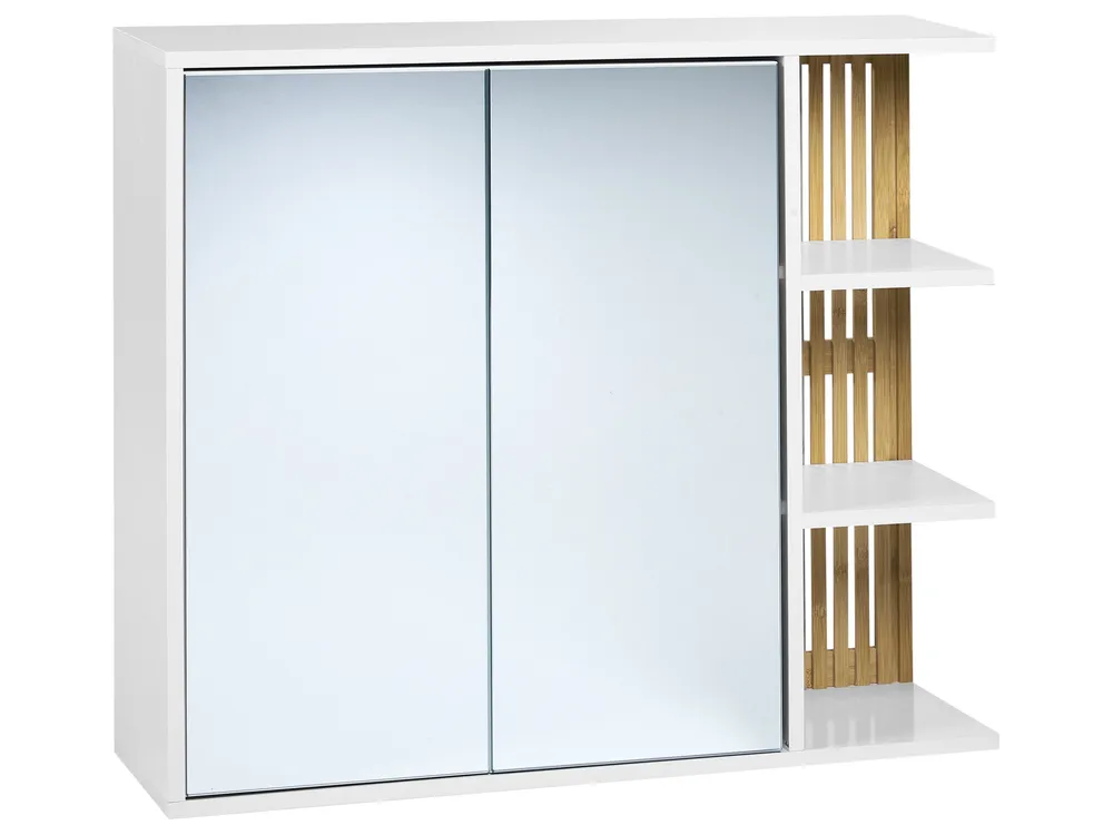 Armário de casa de banho castanho visível e branco 70 x 80 cm NUBES