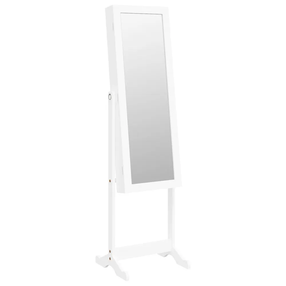 Armário espelhado para joias independente com luzes LED branco | Resistente à Umidade |