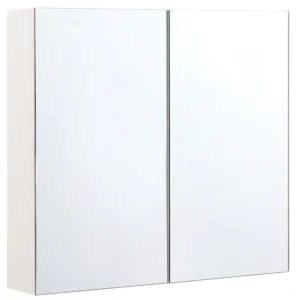 Armário de parede com espelho branco 80 x 70 cm NAVARRA com Adesivo de Montagem