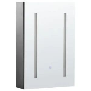 Bathroom Wall Mounted Mirror Cabinet LED 40 x 60 cm Preto CAMERON