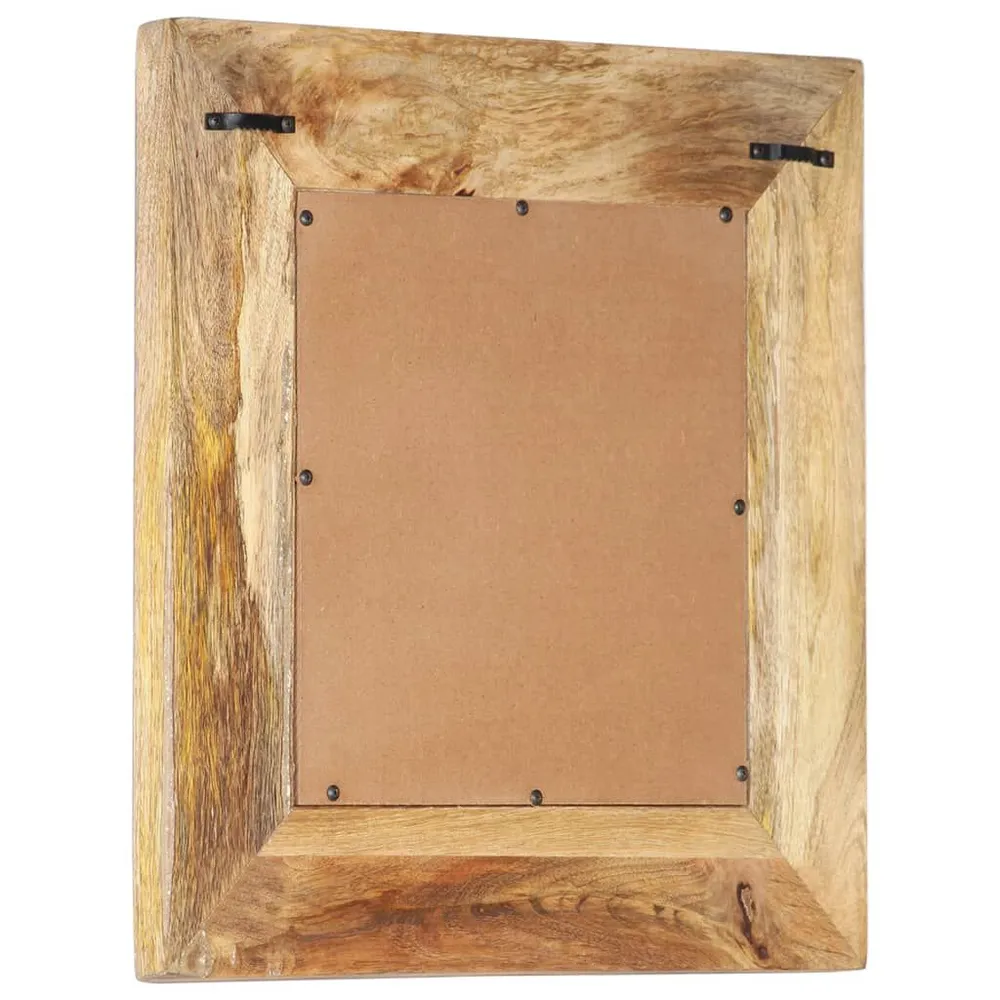 Espelho esculpido à mão 50x50x2,6cm madeira de mangueira maciç com Moldura de Madeira