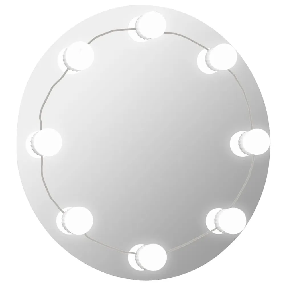 Design de Luxo Espelho de parede sem moldura com luzes LED vidro redondo