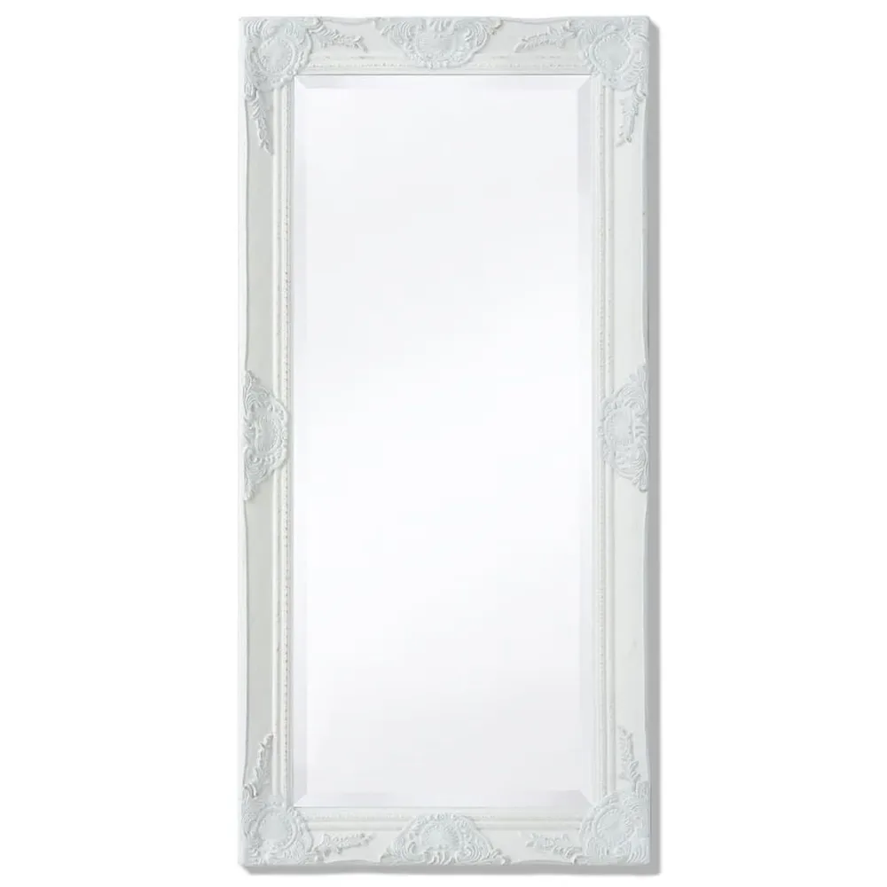 Espelhamento Total Espelho de parede, estilo barroco, 100x50 cm, branco