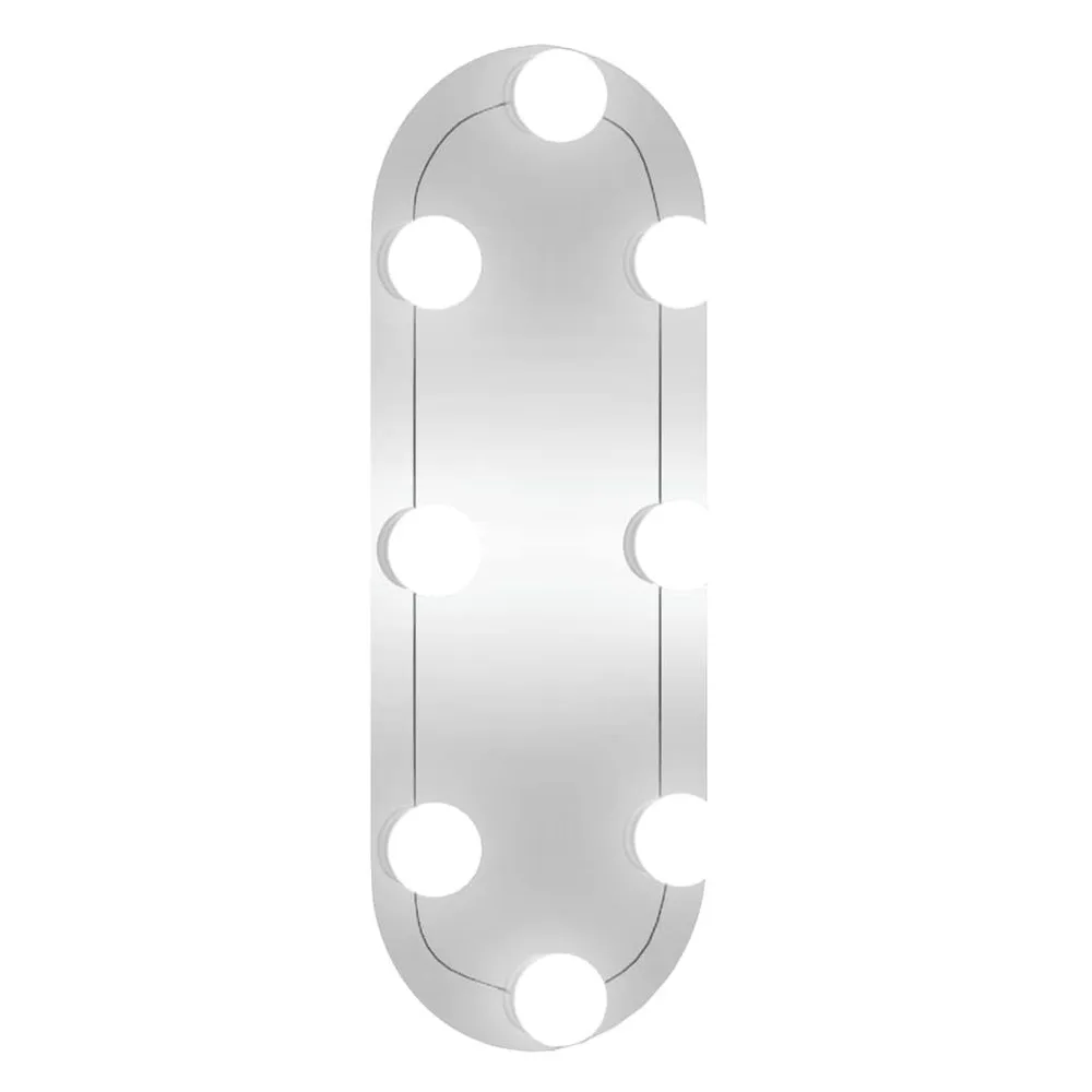 Espelho para Entrada Espelho de parede oval com luzes LED 15x40 cm vidro