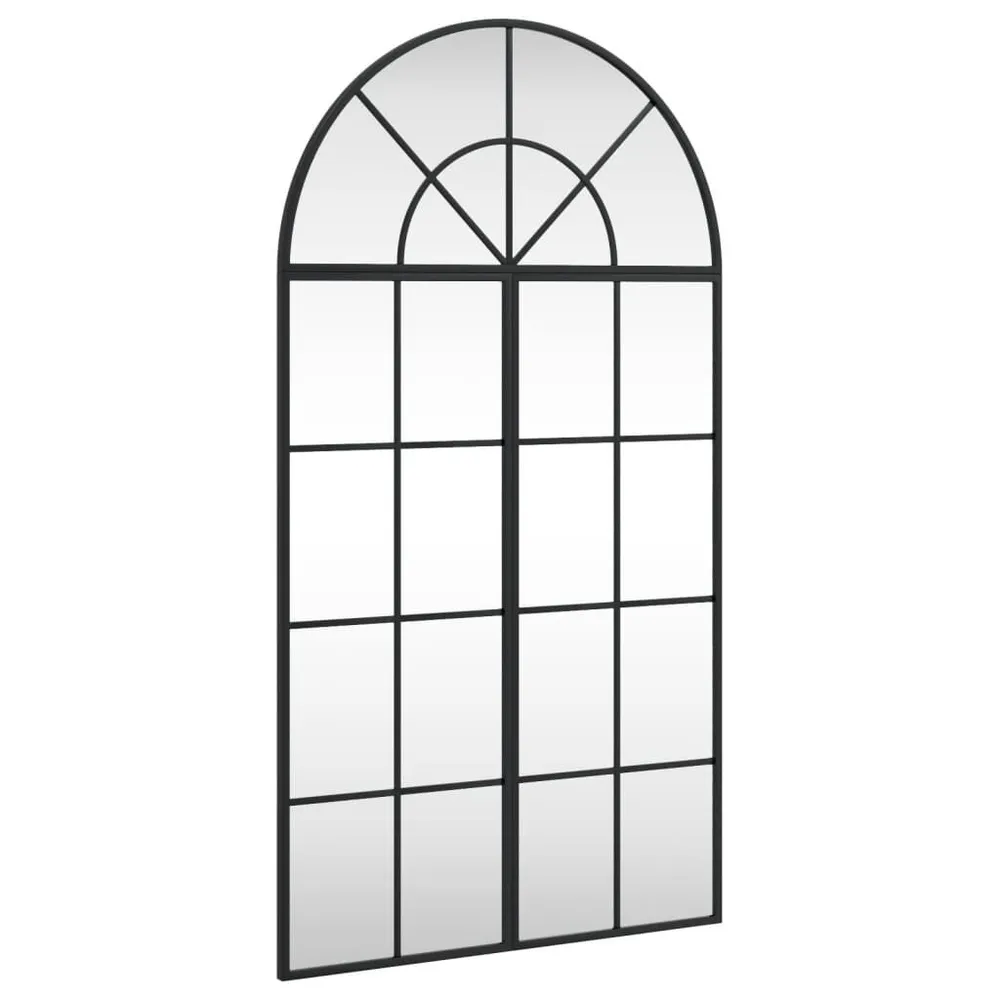 Espelho de parede arqueado 60x110 cm ferro preto Aumento 5x | Maquilhagem