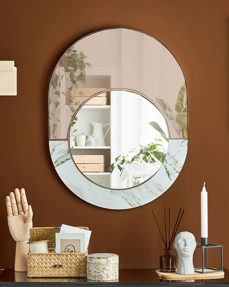 Espelho RETY Pedra Rosa-dourado para Verificação de Visual Traseiro
