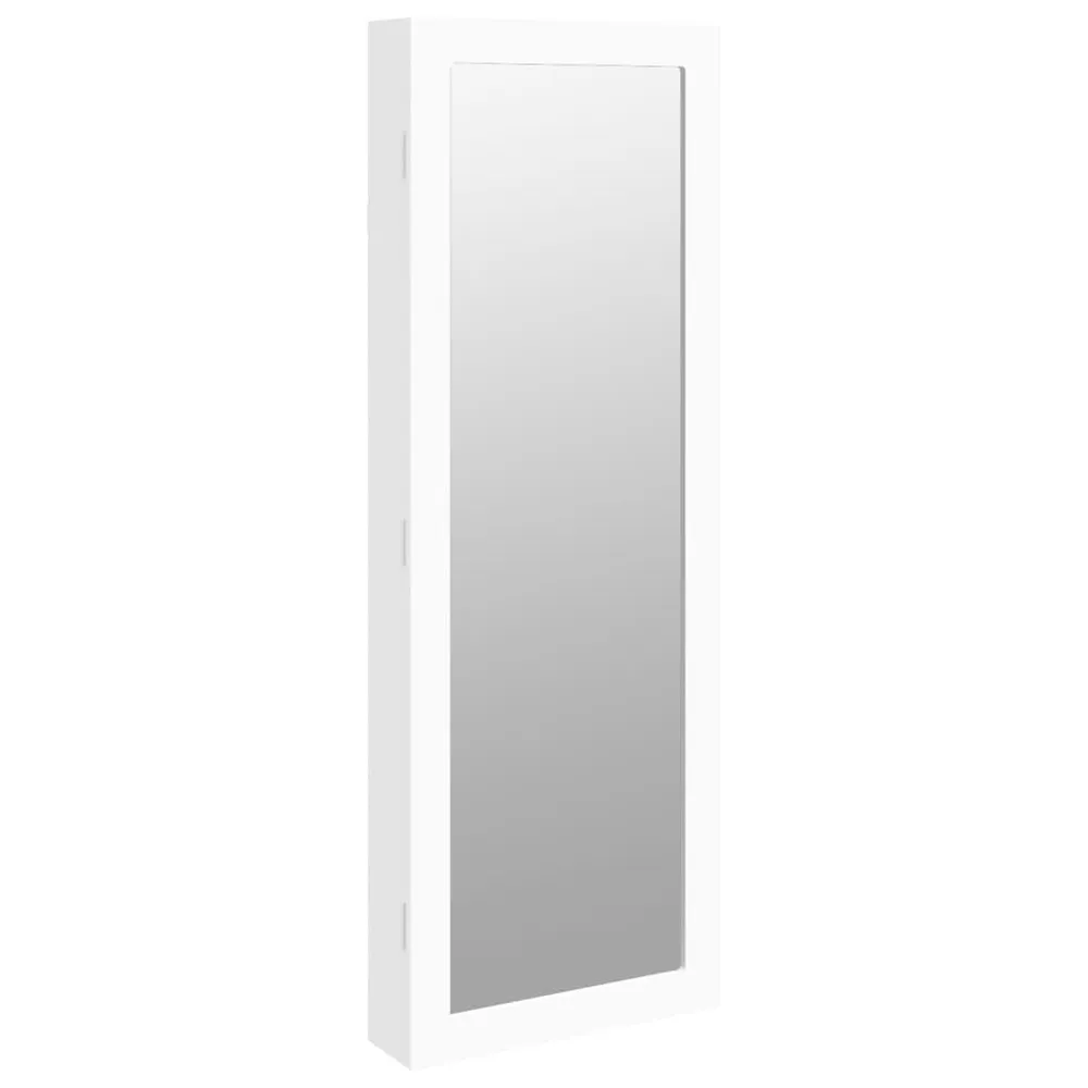 Móvel para joias de parede espelhado 37,5x10x106 cm branco Resistente à Umidade | Banheiro