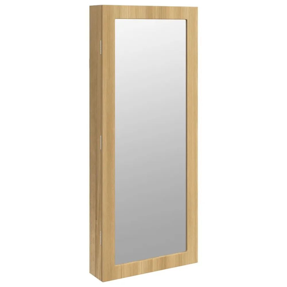 Móvel para joias de parede espelhado com luzes LED para Verificação de Visual Traseiro