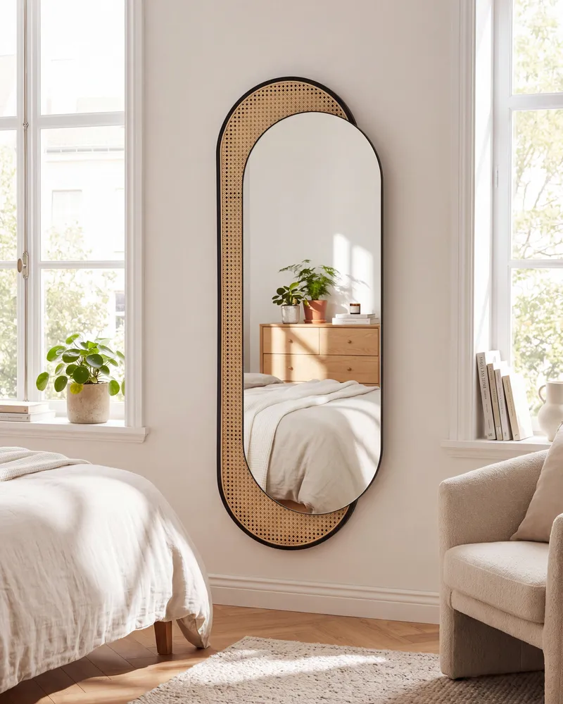 Wall Mirror CREIL Rattan Orgânico | Pronta Entrega