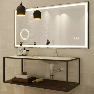 Balde de Lixo Espelho de casa de banho luminosa estilo contemporâneo 120x50 cm - AITANA