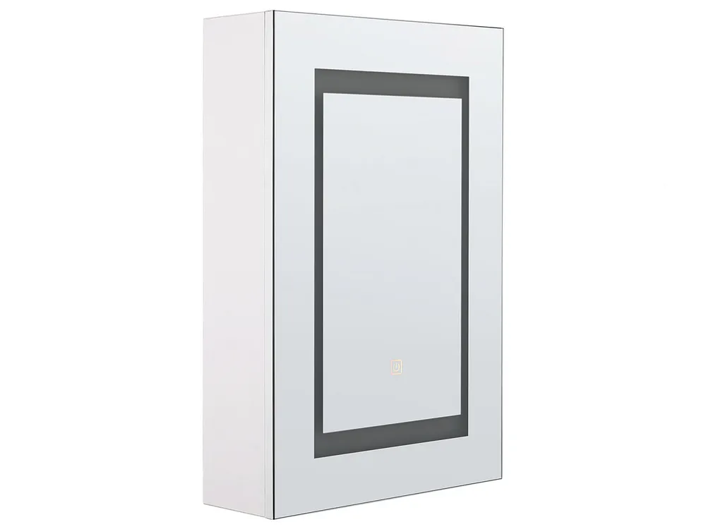 Bathroom Wall Mounted Mirror Cabinet LED Neve 40 x 60 cm MALASPINA