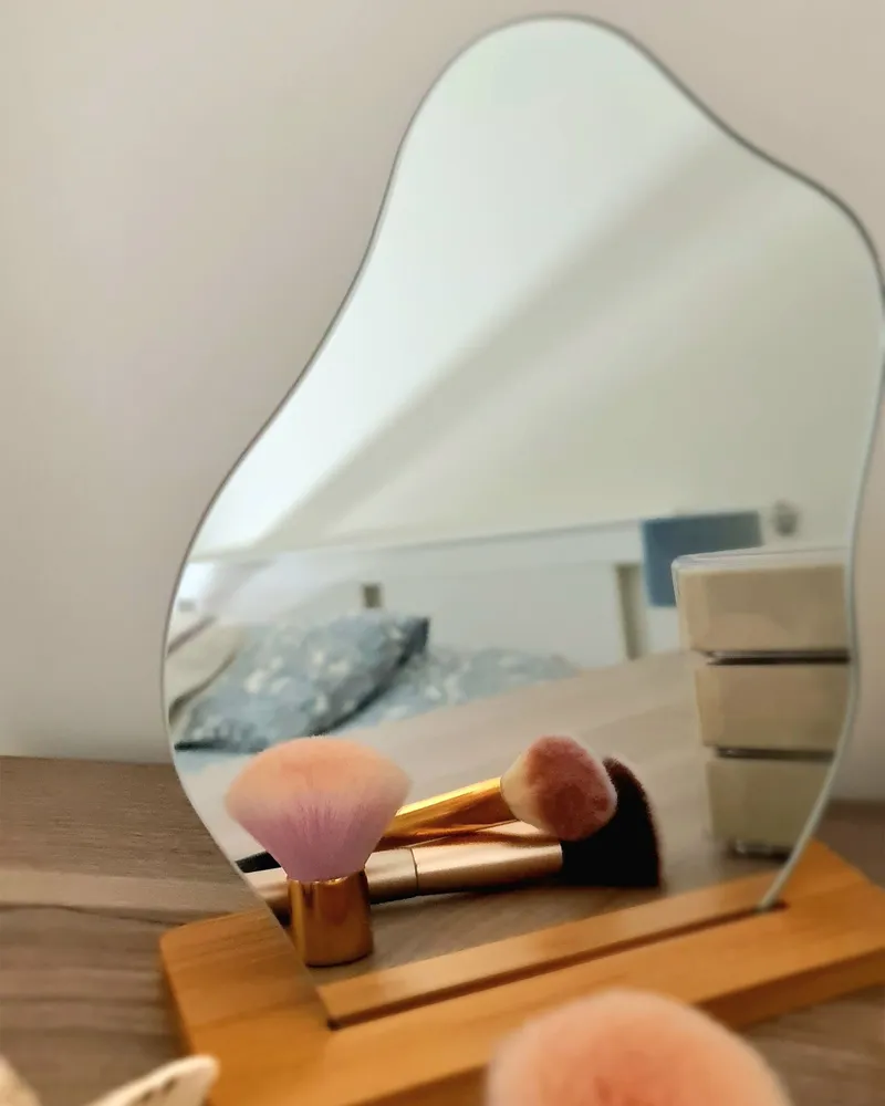 Decorative Mirror 22 x 19 cm Light Wood LOZERE