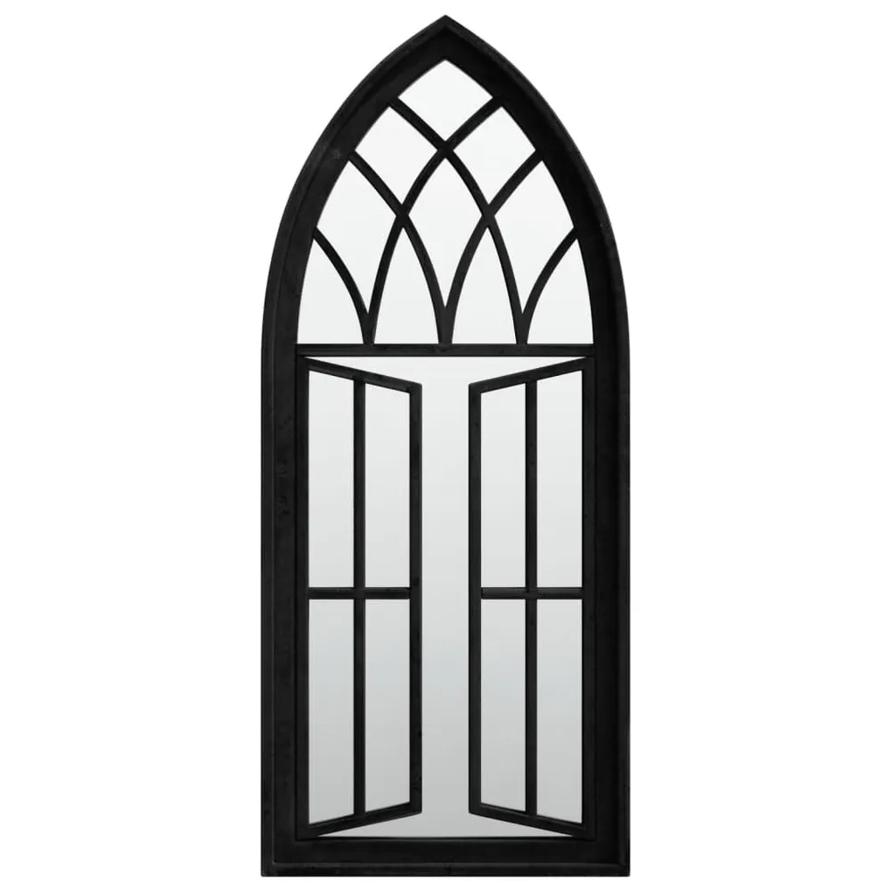 Espelho de jardim para uso exterior ferro 70x30 cm preto para Verificação de Visual Traseiro