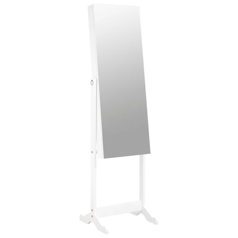 Móvel para joias independente espelhado 42x38x152 cm branco Aumento 5x | Maquilhagem