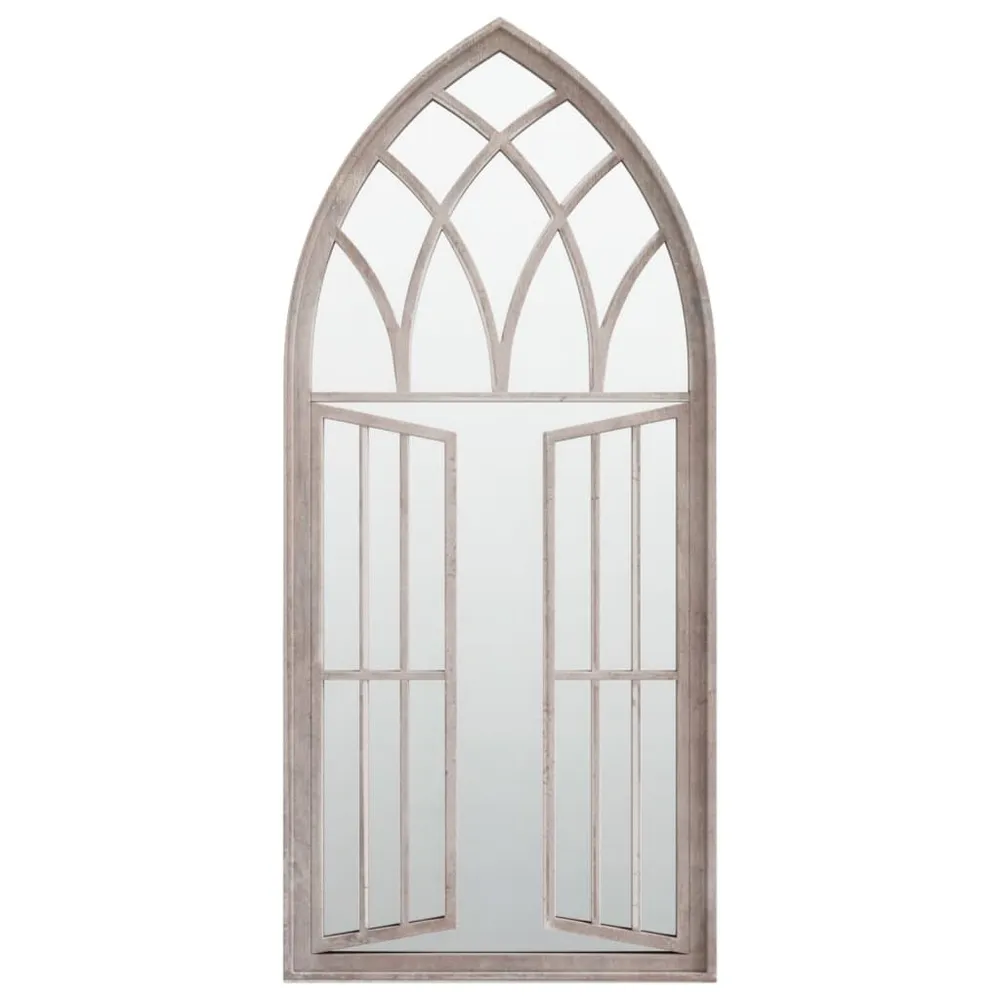 Espelho de jardim para uso exterior ferro 100x45 cm cor de areia vidaXL