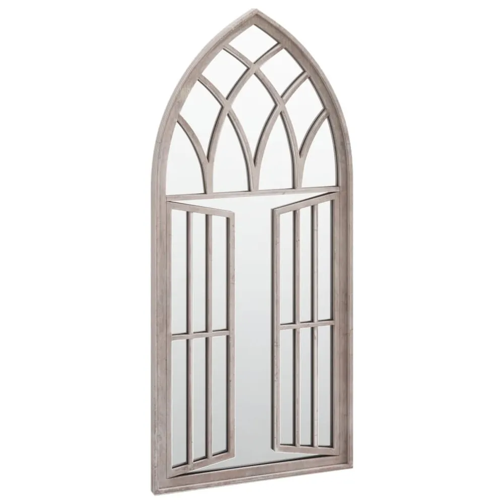Espelho de jardim para uso exterior ferro 100x45 cm cor de areia vidaXL