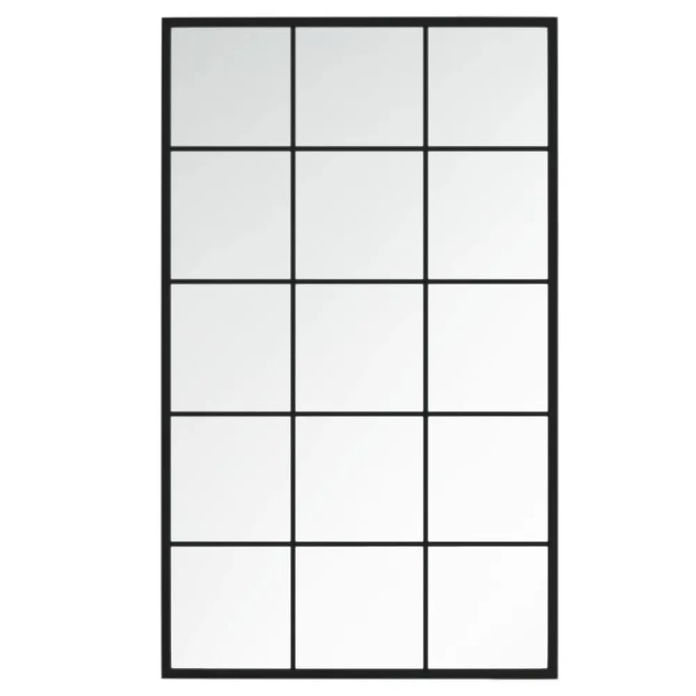 Espelho de parede 100x60 cm metal preto vidaXL