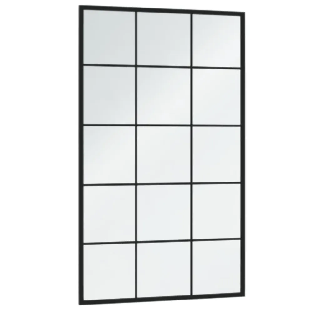 Espelho de parede 100x60 cm metal preto vidaXL