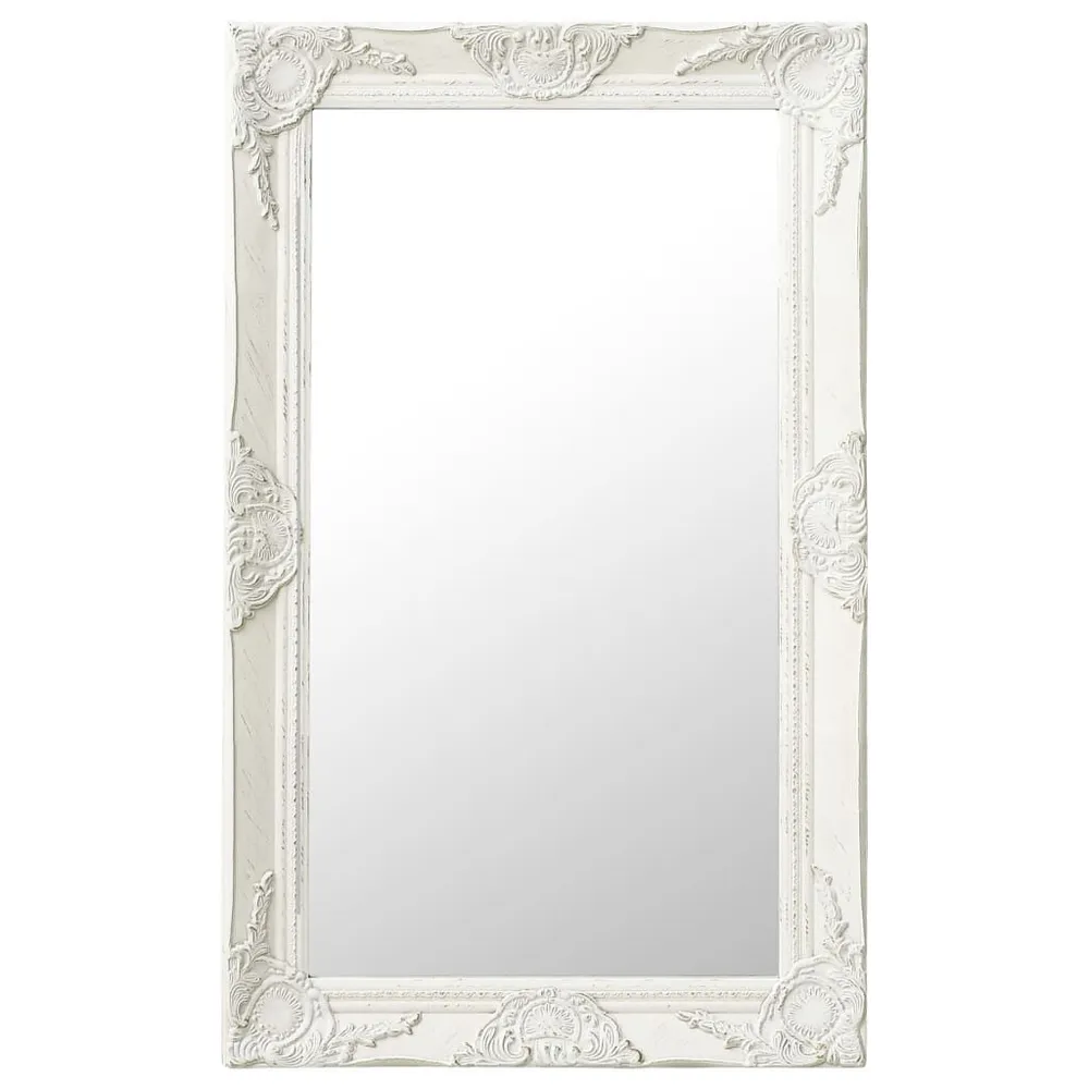 Espelho de parede estilo barroco 50x80 cm branco vidaXL